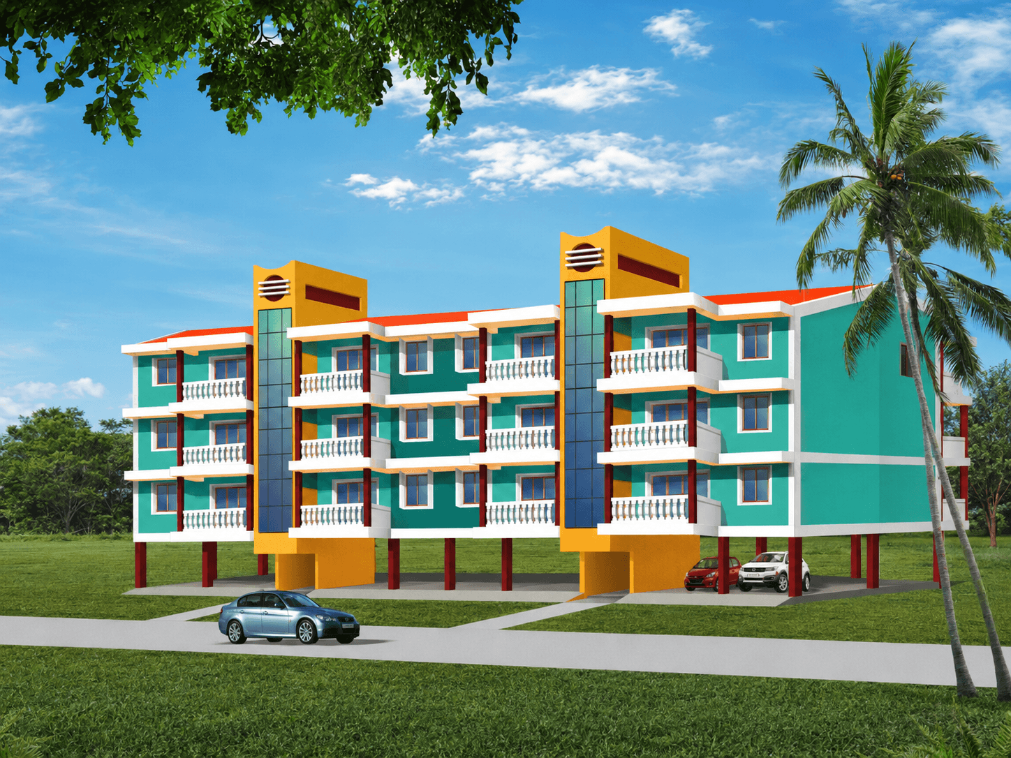 Architectural rendering of Santeri Sasai in Fatorda, Goa