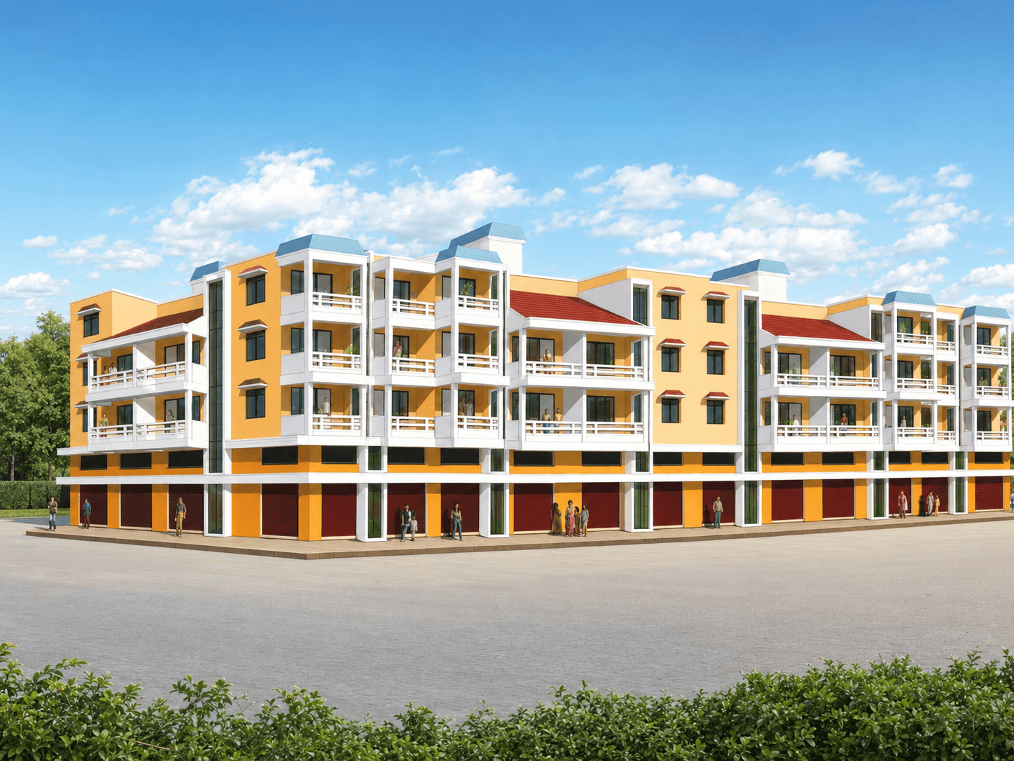 Architectural rendering of Siya Complex in Bicholim, Goa